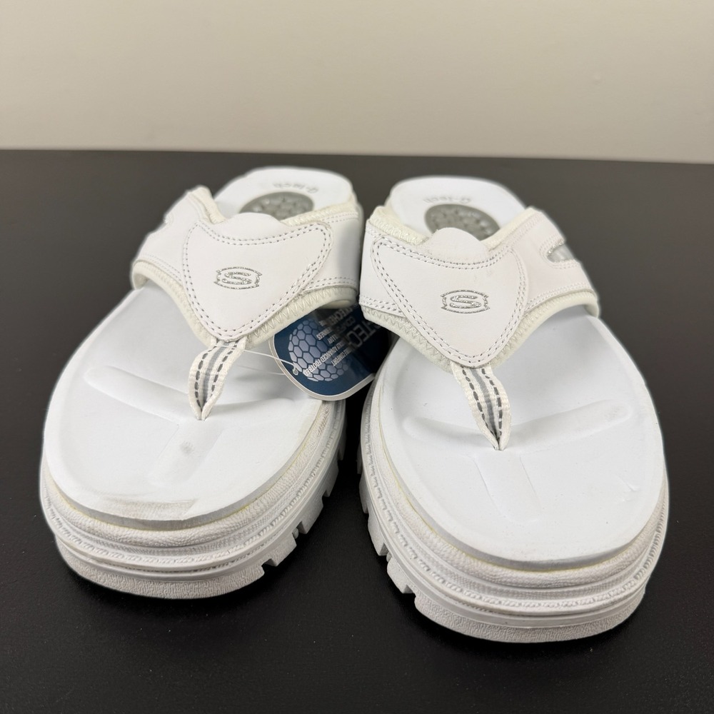 Skechers G-Tech Thong Sandals Women's 10 White Comfort Platform Flip Flops Y2K - Picture 4 of 16